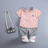 Summer boy puppy short sleeve two-piece set